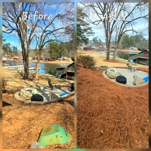 Before & After - Pine Straw Heroes Fresh Clean Install in Birmingham AL