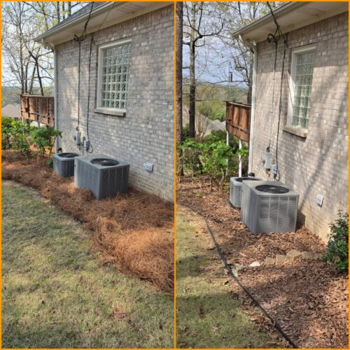 Before & After - Pine Straw Mulch Delivery & Installation in Birmingham by Pine Straw Heroes